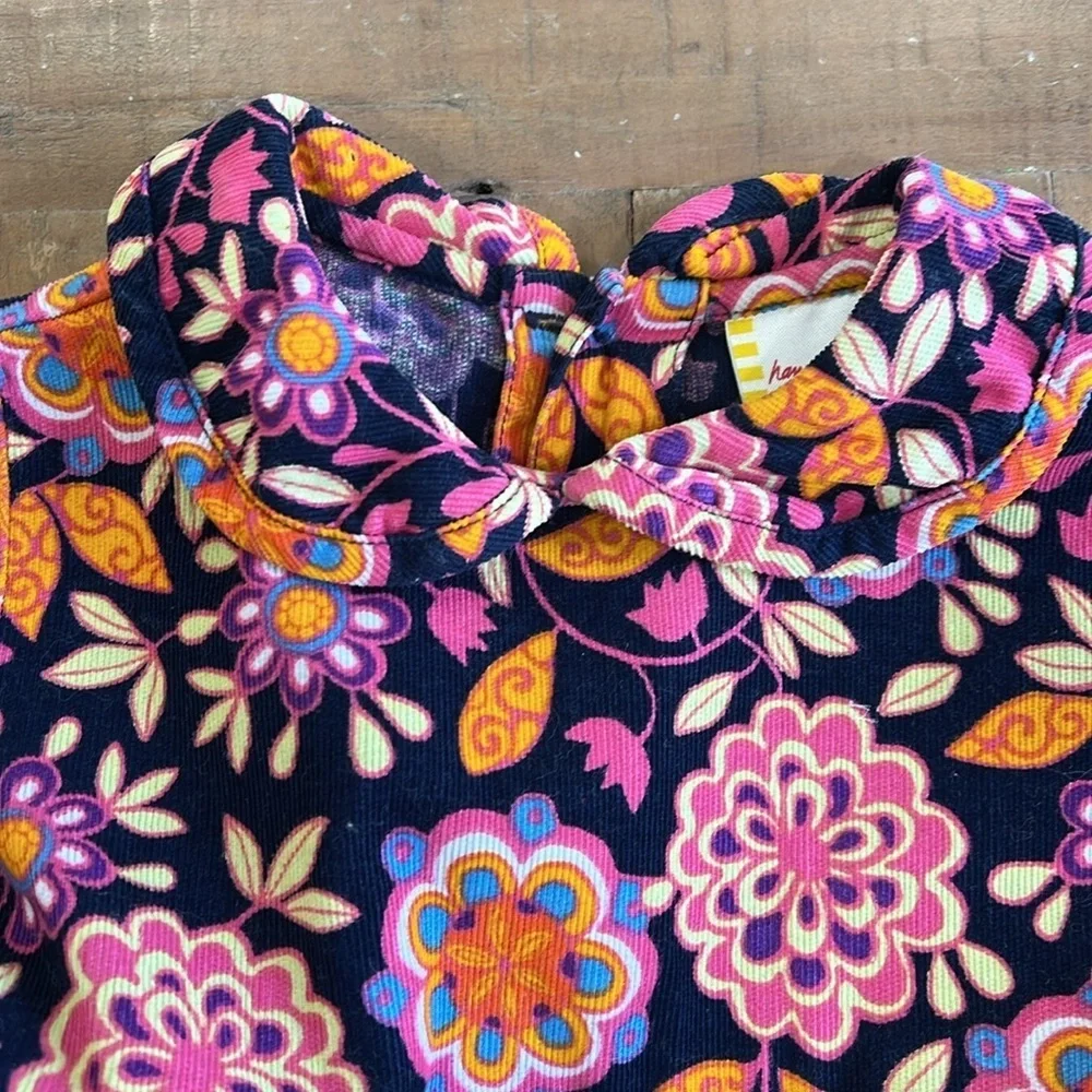 Hanna andersson retro floral corduroy dress